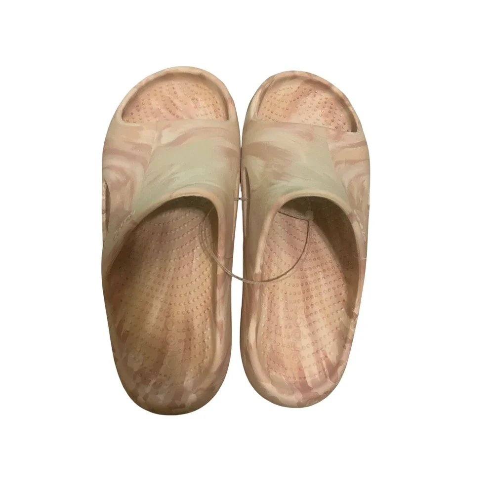 Crocs Mellow Recovery Marbled Slide Mens M11 Pink Excellence Marbled Comfort